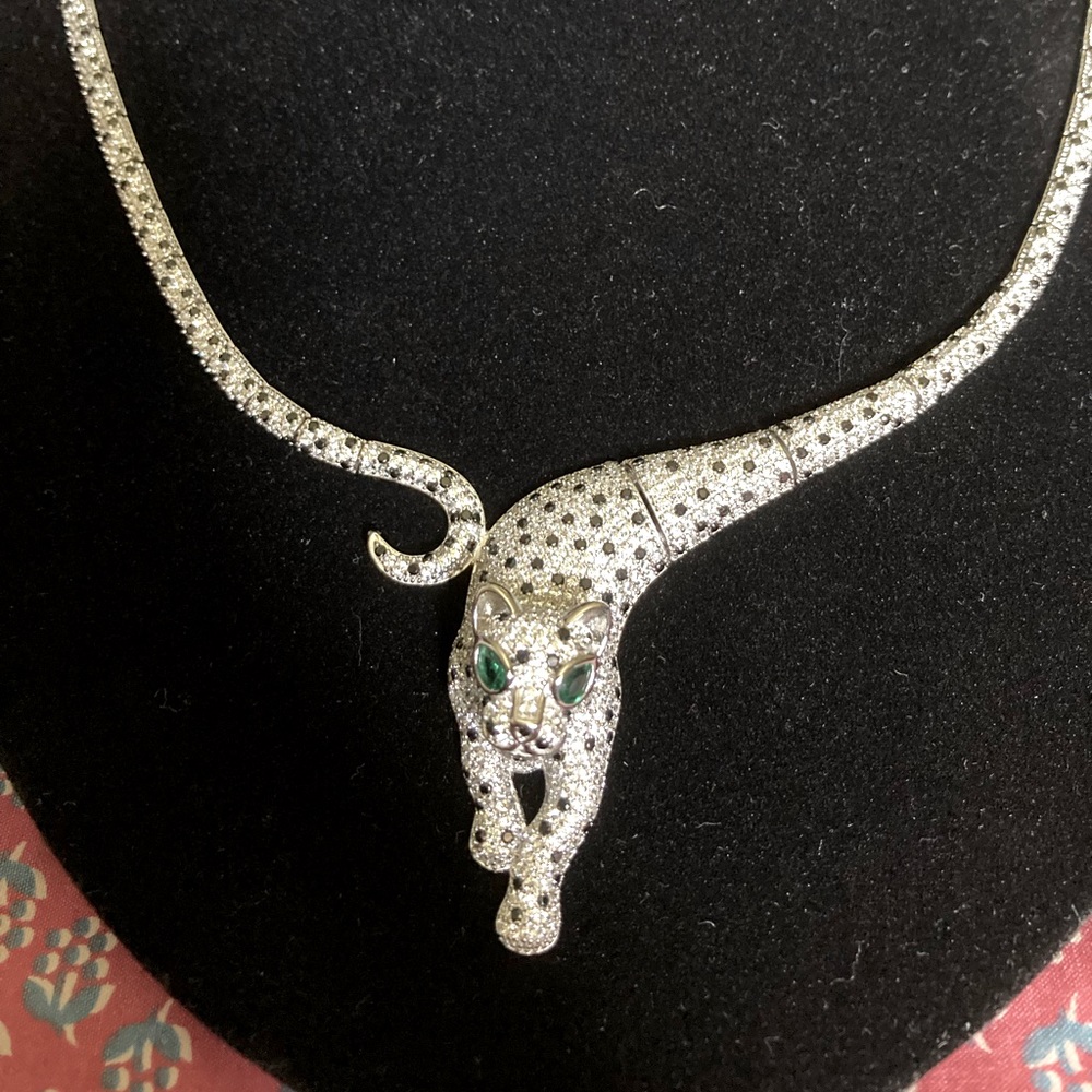 925 sterling silver Rachel Zoe panther necklace